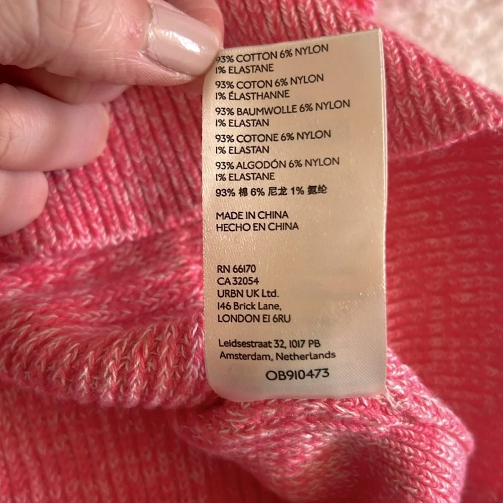 Free People Too Good Pullover Sweater Mock‎ Neck Pink Size S NWOT